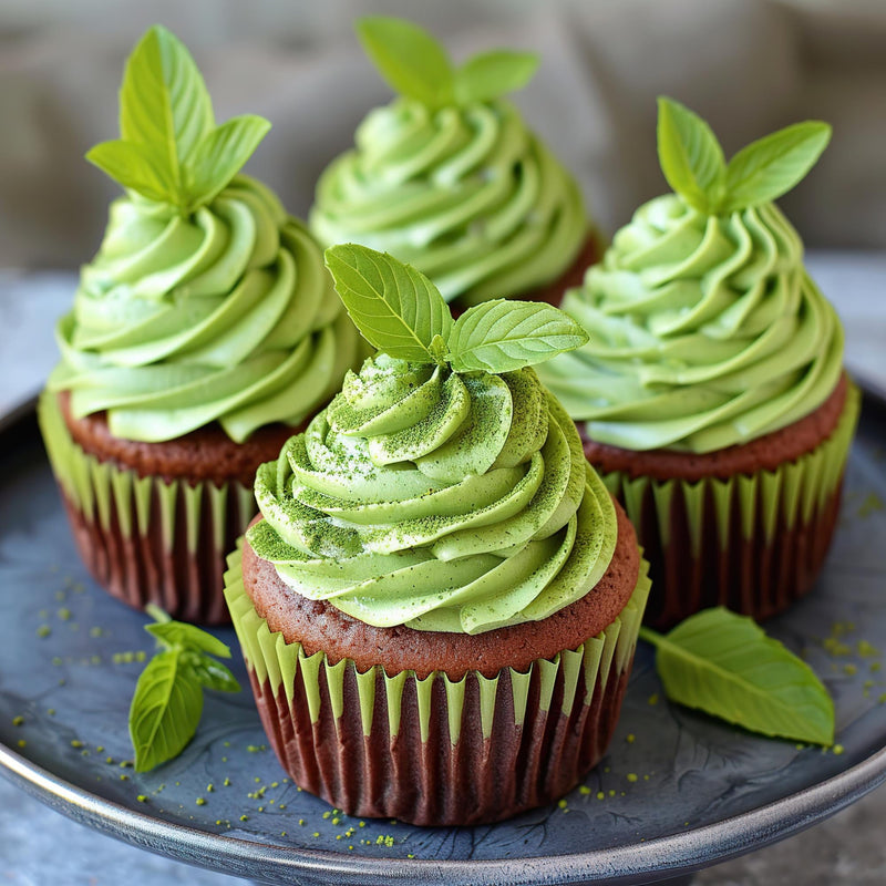 Matcha Cupcakes with Cream Frosting