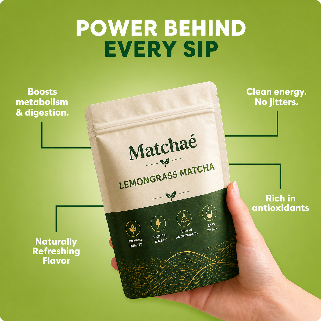 Lemongrass Matcha | Monk Fruit Sweetener | 50g
